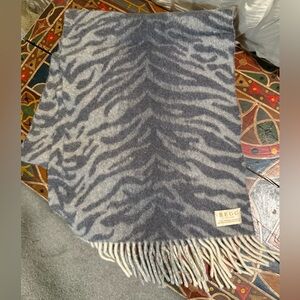 BEGG & CO Scotland Angora and Lambswool Large Animal Print Scarf